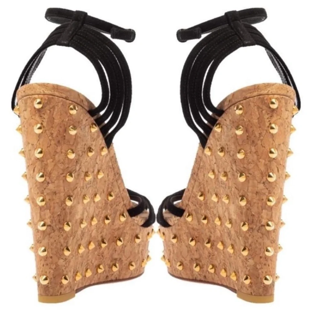 AUTHENTIC GUCCI RESORT COLLECTION STUDDED WEDGES - Picture 13 of 14